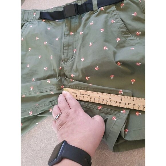 Duluth Trading Mushroom Alll Over Print Shorts Built In Belt Outdoor Boho Camp 6 - Picture 15 of 16